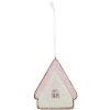 Clayre & Eef Dekorační závěs Dům 9x1x10 cm zelená/růžová