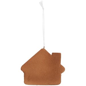 Clayre & Eef Dekorační závěs Dům 9x1x8 cm Růžová/Modrá