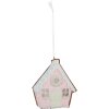 Clayre & Eef 6PR5342 Dekorační závěs Dům 9x1x10 cm růžovo-zelený