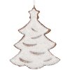 Clayre & Eef Závěsný vánoční stromek 9x1x10 cm bílo-hnědý