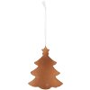 Clayre & Eef Závěsný vánoční stromek 9x1x10 cm bílo-hnědý