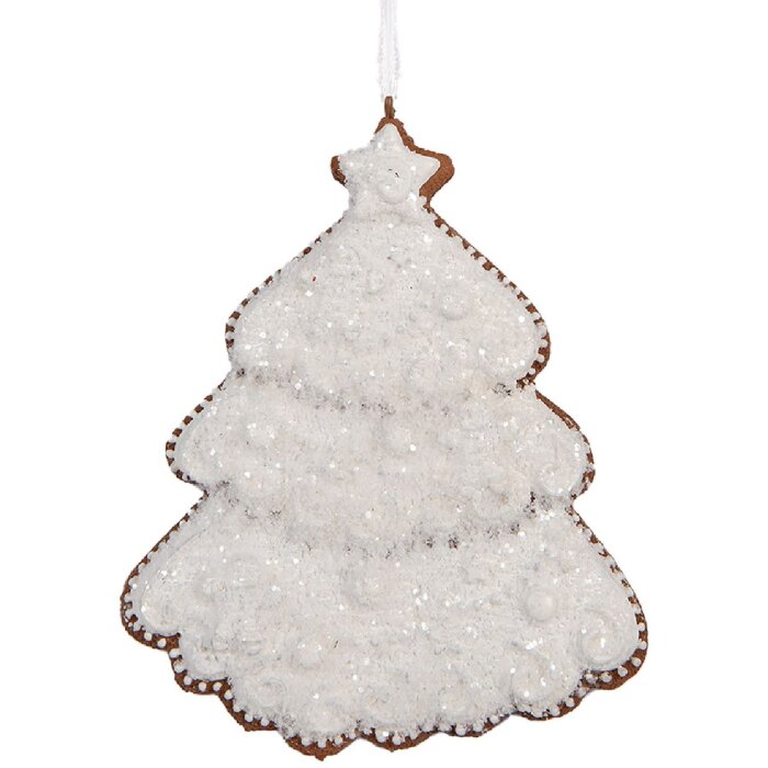 Clayre & Eef 6PR5347 Dekorace závěsný vánoční stromek 9x1x10 cm