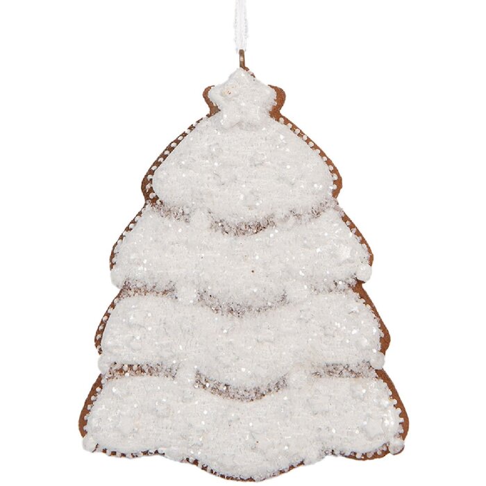 Clayre & Eef 6PR5350 Dekorace závěsný vánoční stromek 8x1x10 cm