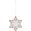 Clayre & Eef 6PR5351 Dekorace závěs Sněhová vločka 9x1x10 cm bílo-hnědá