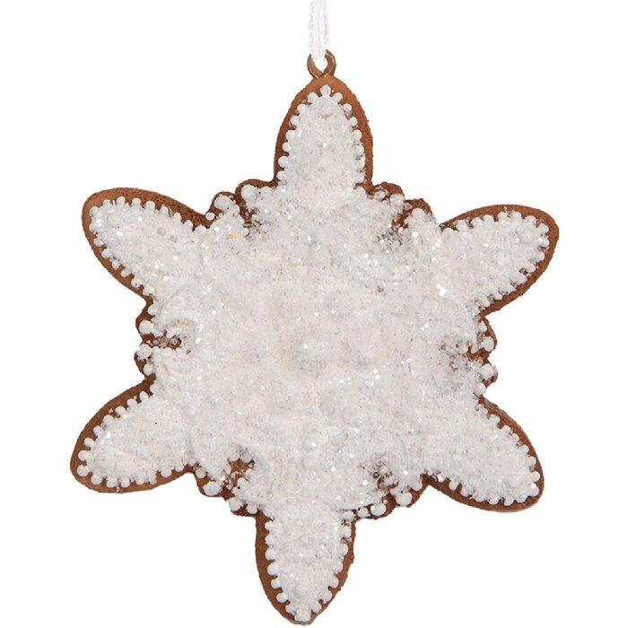 Clayre & Eef 6PR5352 Dekorační závěs Sněhová vločka 9x1x10 cm