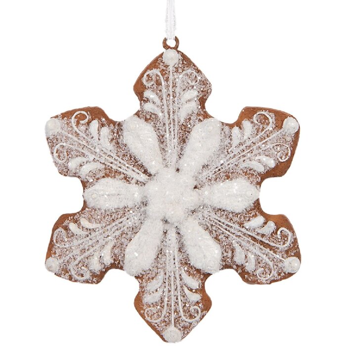 Clayre & Eef 6PR5354 Závěsná Dekorace Sněhová Vločka 9x1x10 cm