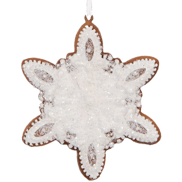 Clayre & Eef 6PR5355 Závěsná Dekorace Sněhová Vločka 9x1x10 cm