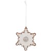 Clayre & Eef 6PR5357 Dekorace Závěsná Sněhová Vločka 9x1x10 cm