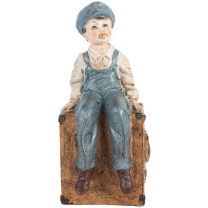 Clayre & Eef Sada dvou knihostojů 19x10x22 cm hnědo-modrá