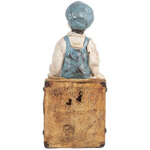 Clayre & Eef Sada dvou knihostojů 19x10x22 cm hnědo-modrá