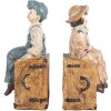 Clayre & Eef Sada dvou knihostojů 19x10x22 cm hnědo-modrá