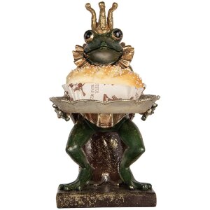 Clayre & Eef Dekorace Žába 16x15x28 cm Zelená