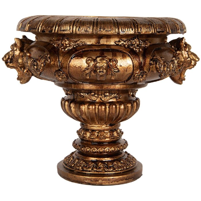 Clayre & Eef Dekorační květináč 26x22x21 cm zlatý