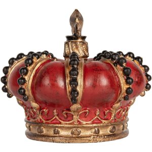 Clayre & Eef Dekorativní koruna 13x11 cm červeno-zlatá