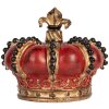 Clayre & Eef Dekorativní koruna 13x11 cm červeno-zlatá