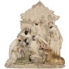 Clayre & Eef Vánoční skupinka 24x8x27 cm béžová a bílá
