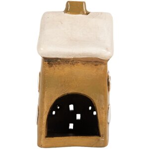 Clayre & Eef 6CE2183 Dekorace Domeček 8x7x15 cm Hnědo-béžová