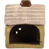 Clayre & Eef Dekorační domeček 8x7x10 cm - zelený/béžový