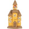 Clayre & Eef Dekorační domeček 23x17x43 cm žluto-hnědý