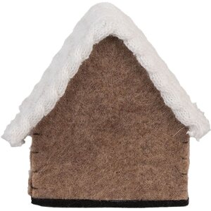 Clayre & Eef Plstěný domeček 13x10x13 cm hnědo-bílý