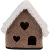 Clayre & Eef Plstěný domeček 13x10x13 cm hnědo-bílý