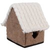 Clayre & Eef Plstěný domeček 13x10x13 cm hnědo-bílý