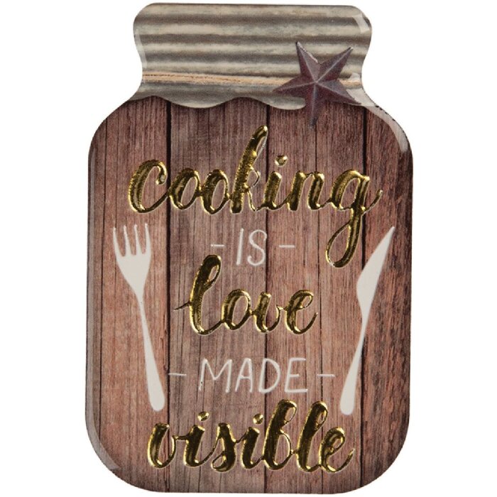 Clayre & Eef Magnet 5x1x8 cm hnědo-zlatý