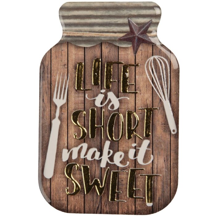 Clayre & Eef Magnet 5x1x8 cm hnědo-zlatý