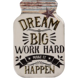 Clayre & Eef Magnet 5x1x8 cm Bílo-zlatý