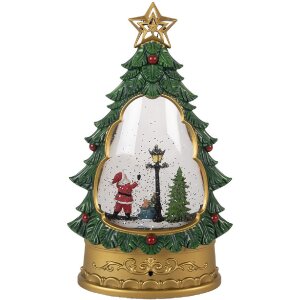 Clayre & Eef 66407 Vánoční dekorace Stromek Santa Claus 17x9x28 cm