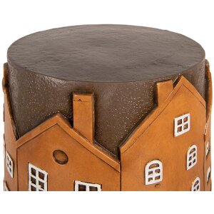 Clayre & Eef Květinový stolek 39x39 cm oranžovo-šedý