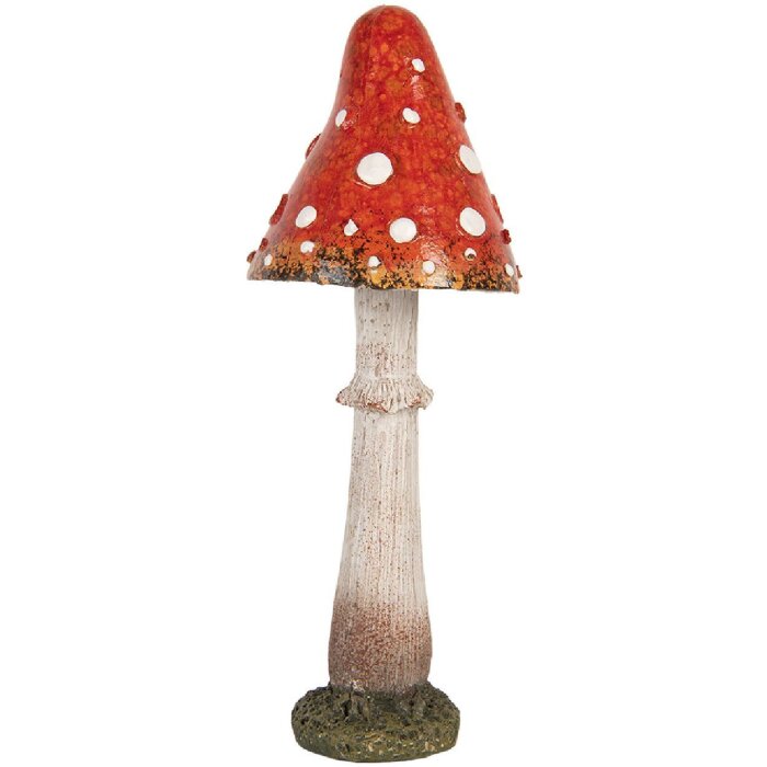 Clayre & Eef Dekorační houba červeno-bílá Ø 9x23 cm