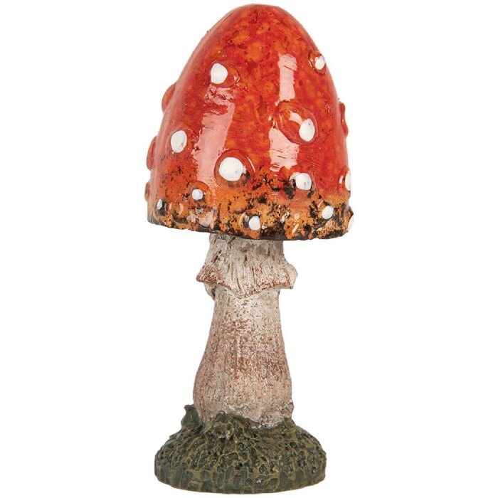 Clayre & Eef Dekorativní houba červenobílá 4x8 cm