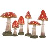 Clayre & Eef Dekorativní houba červenobílá 4x8 cm