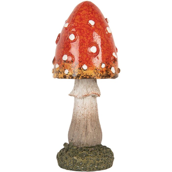 Clayre & Eef Dekorační houba 5x12 cm červená/bílá