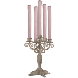 Clayre & Eef Svícen 21x21x26 cm šedobéžový