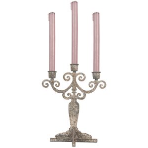 Clayre & Eef Svícen 21x15x25 cm šedobéžový