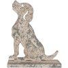 Clayre & Eef 6Y5829 Dekorace Pes 20x8x24 cm Šedá Béžová