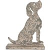 Clayre & Eef 6Y5829 Dekorace Pes 20x8x24 cm Šedá Béžová