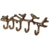 Clayre & Eef 6Y5883 Nástěnný věšák 18x2x6 cm zlatý
