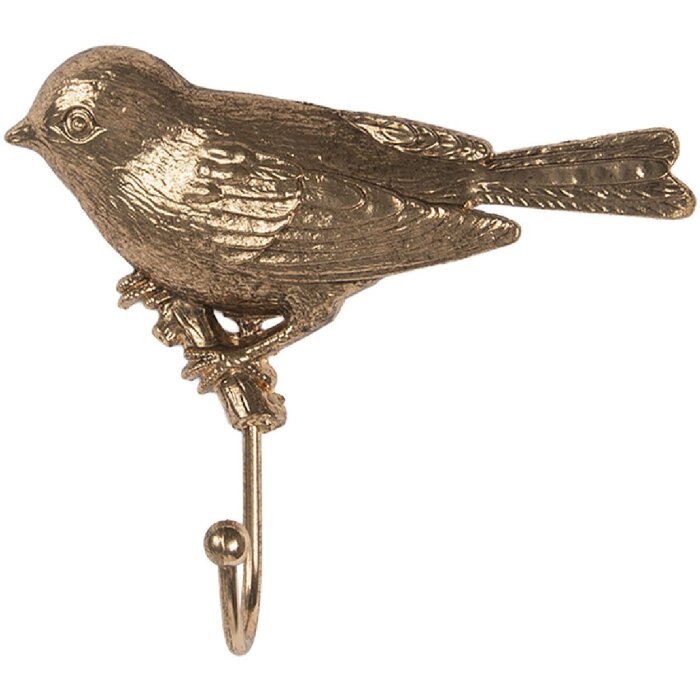 Clayre & Eef 6Y5884 Zlatý Nástěnný Háček 13x4x11 cm