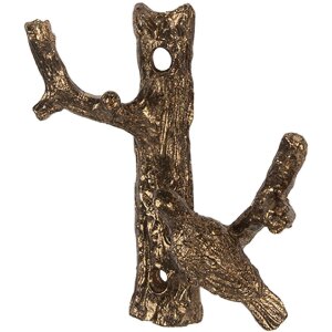 Clayre & Eef Nástěnný háček 9x4x9 cm zlatý