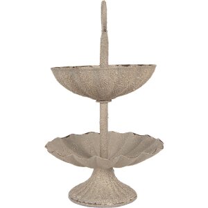 Clayre & Eef 6Y5886 Patrovací podnos Ø 15x24 cm šedobéžový