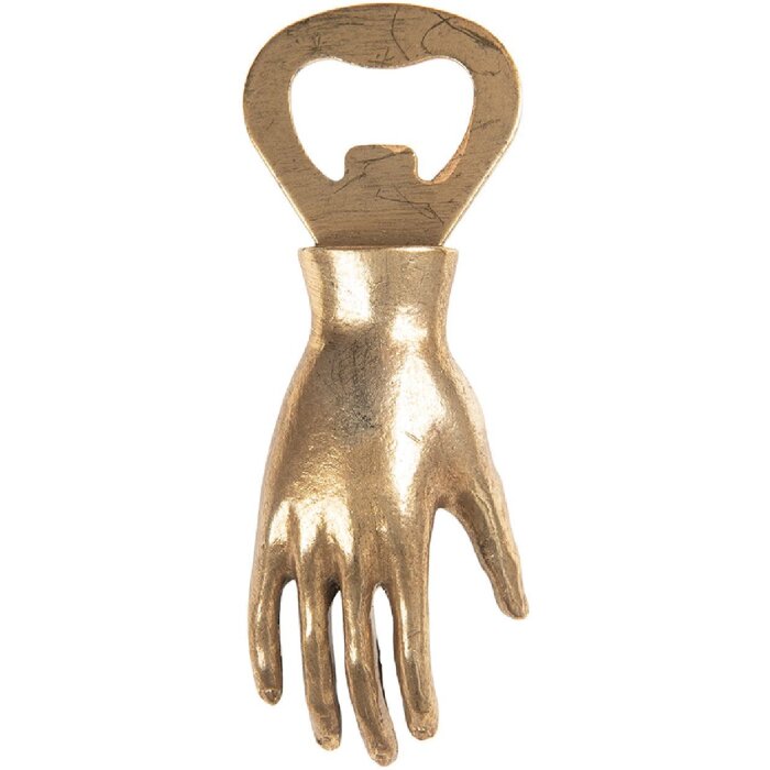 Clayre & Eef Otvírák na láhve 11x2x4 cm zlatý