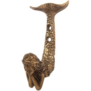 Clayre & Eef Nástěnný háček 5x4x10 cm zlatý