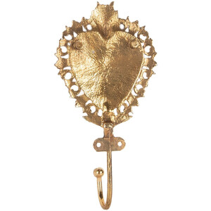 Clayre & Eef Nástěnný hák 7x4x15 cm zlatý