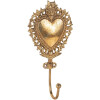 Clayre & Eef Nástěnný hák 7x4x15 cm zlatý