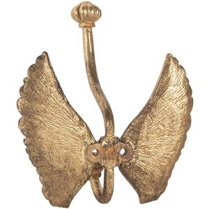 Clayre & Eef Nástěnný Hák 12x6x13 cm zlatý