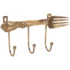 Clayre & Eef Nástěnný věšák 18x4x9 cm zlatý