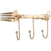 Clayre & Eef Nástěnný věšák 18x4x9 cm zlatý